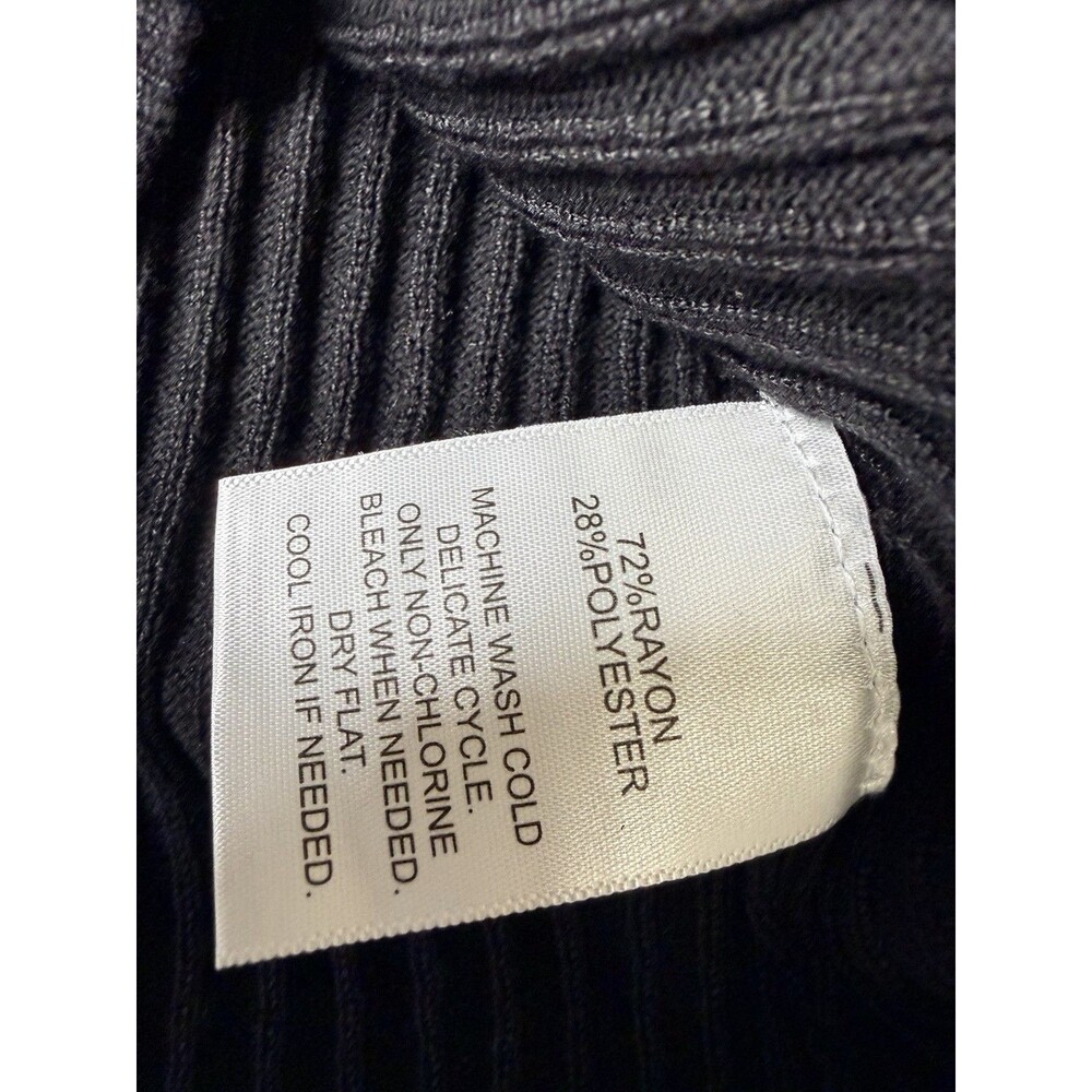 Madison Grey Women’s Ribbed Mock Neck 3/4 Sleeve Top Black NWT Size S - Picture 7 of 16
